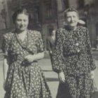 Natalia Gałczyńska with her mother in Cracow, 1947